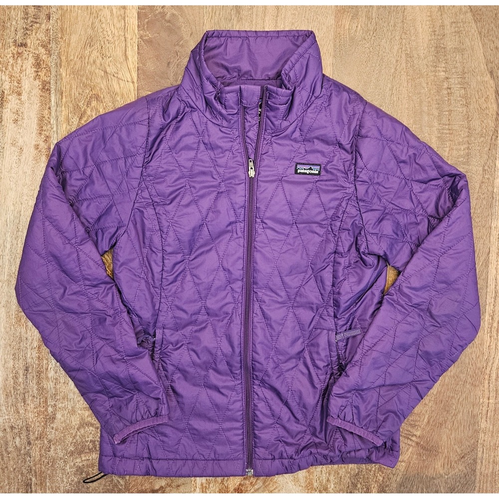 Patagonia Nano Puff Jacket Girls L(12) Purple Quilted Primaloft Insulated Puffer